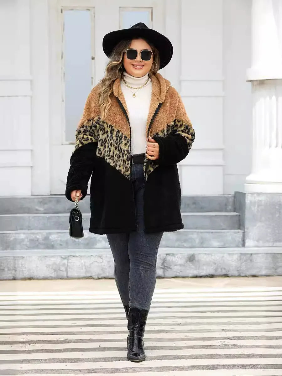 Vinterspecial til oversized mode | Tricolor marmoreret jakke med kashmir-look