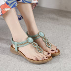 Mode-voraus x SIKETU Boho-Chic Sandalen mit Strasssteinen