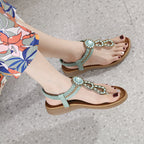 Mode-voraus x SIKETU Boho-Chic Sandalen mit Strasssteinen