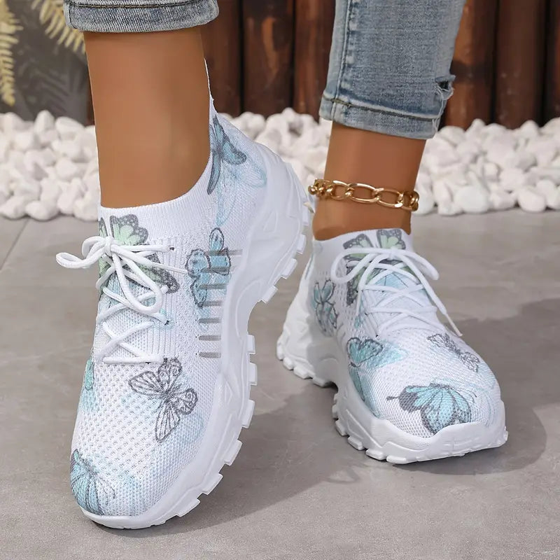 Damenschuhe mit Schmetterlingsmuster