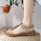 Mode-voraus x SIKETU Boho-Chic Sandalen mit Strasssteinen