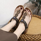 Mode-voraus x SIKETU Boho-Chic Sandalen mit Strasssteinen