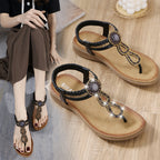 Mode-voraus x SIKETU Boho-Chic Sandalen mit Strasssteinen