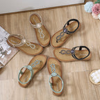 Mode-voraus x SIKETU Boho-Chic Sandalen mit Strasssteinen
