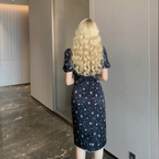 Retro-Blumenkleid im französischen Chic