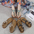 Mode-voraus x SIKETU Boho-Chic Sandalen mit Strasssteinen