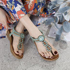 Mode-voraus x SIKETU Boho-Chic Sandalen mit Strasssteinen