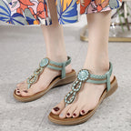 Mode-voraus x SIKETU Boho-Chic Sandalen mit Strasssteinen
