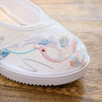 Pointed Embroidered Jane Mary Shoes Wedge