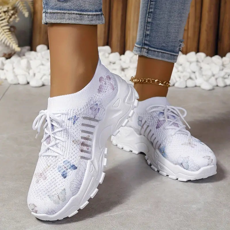 Damenschuhe mit Schmetterlingsmuster