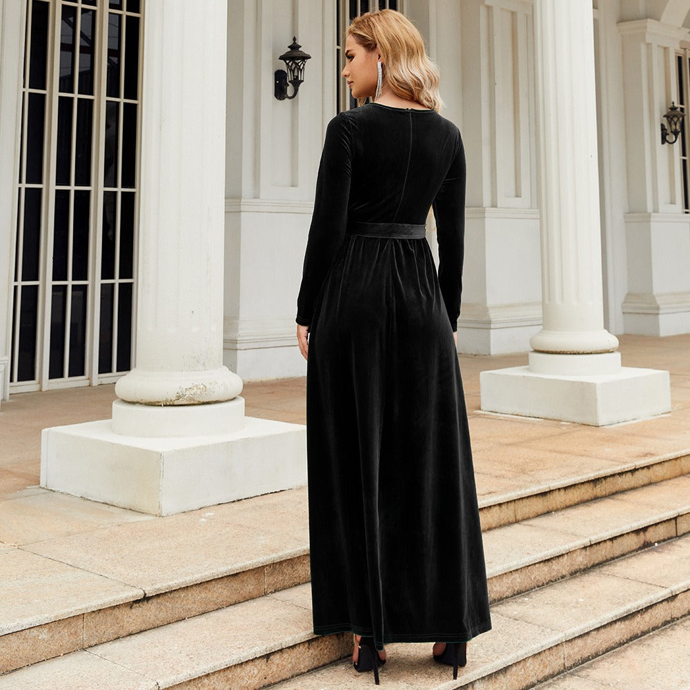 Samt-Langkleid | Zeitlose Eleganz neu interpretiert