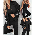 Dreiteiliges Set aus Baseballjacke & hose für Damen💞
