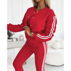 Dreiteiliges Set aus Baseballjacke & hose für Damen💞