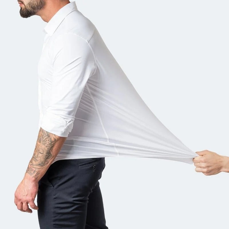 Herren Langarmhemd mit Vier-Wege-Stretch - knitterarm & pflegeleicht