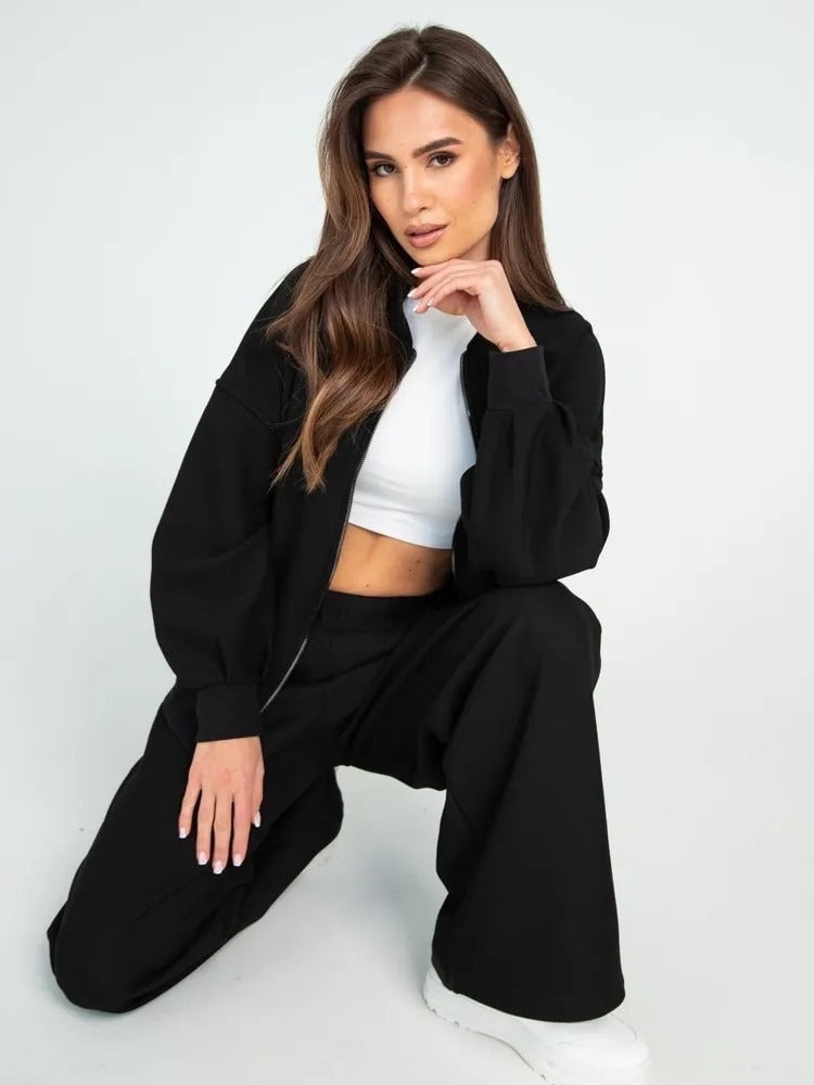 Sanfte Note - Freizeit-Sportset (Jacke + Weite Hose)