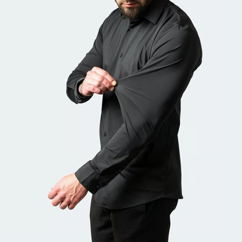 Herren Langarmhemd mit Vier-Wege-Stretch - knitterarm & pflegeleicht