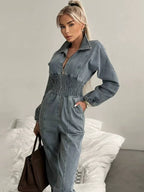 Retro-Denim Overall mit Taillenbetonung (Overall / Kombi)