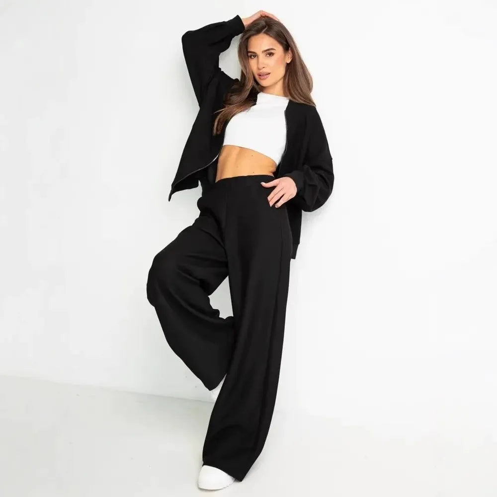 Sanfte Note - Freizeit-Sportset (Jacke + Weite Hose)