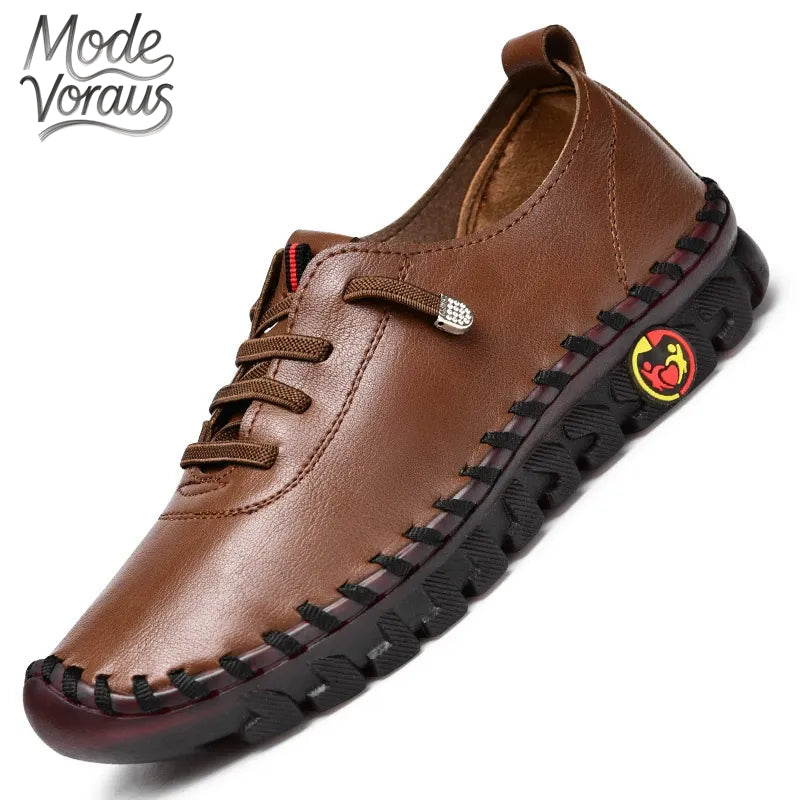 Mode-Voraus Bequeme Freizeit-Flachschuhe mit Handnaht und weicher Sohle