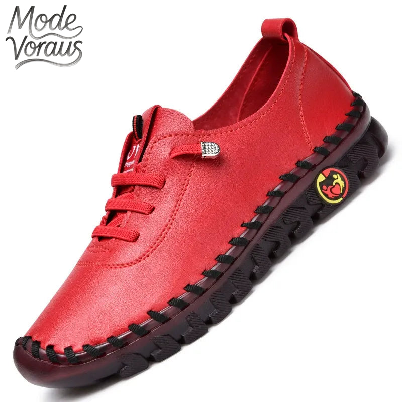 Mode-Voraus Bequeme Freizeit-Flachschuhe mit Handnaht und weicher Sohle