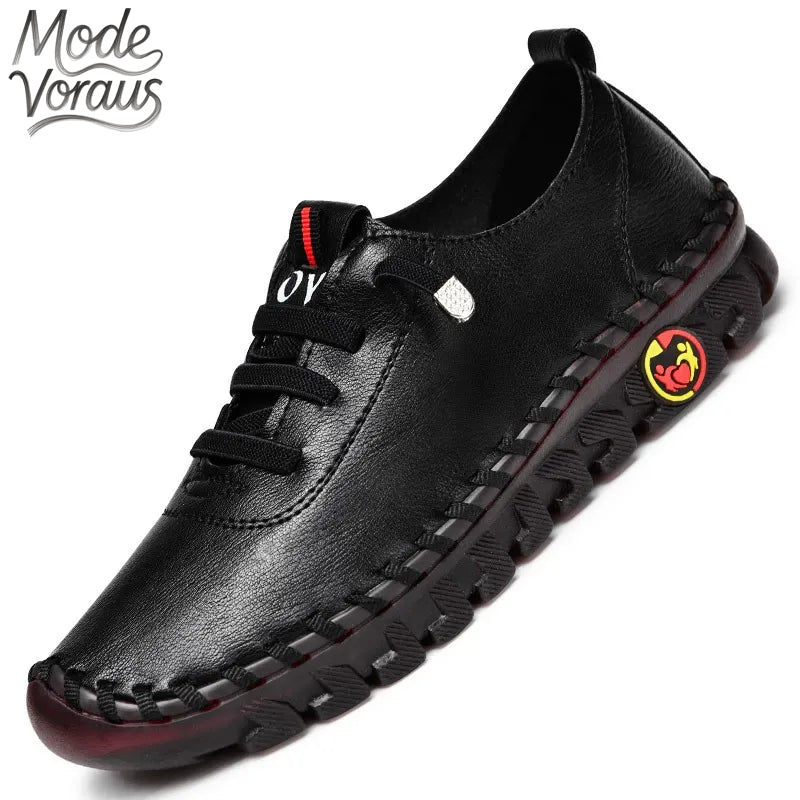 Mode-Voraus Bequeme Freizeit-Flachschuhe mit Handnaht und weicher Sohle
