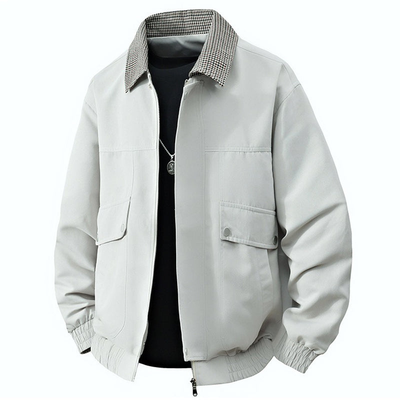Kontrast-Farben Karo-Jacke Herren mit Klappenkragen | Utility-Stil | Neuheit Herbst/Winter