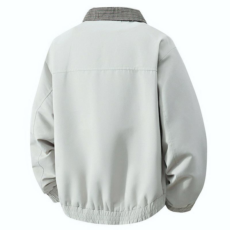 Kontrast-Farben Karo-Jacke Herren mit Klappenkragen | Utility-Stil | Neuheit Herbst/Winter