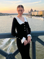 【Sanfte Stimmungsträgerin】Französisches Rüschen-Jerseykleid