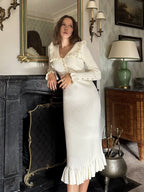 【Sanfte Stimmungsträgerin】Französisches Rüschen-Jerseykleid