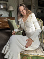 【Sanfte Stimmungsträgerin】Französisches Rüschen-Jerseykleid