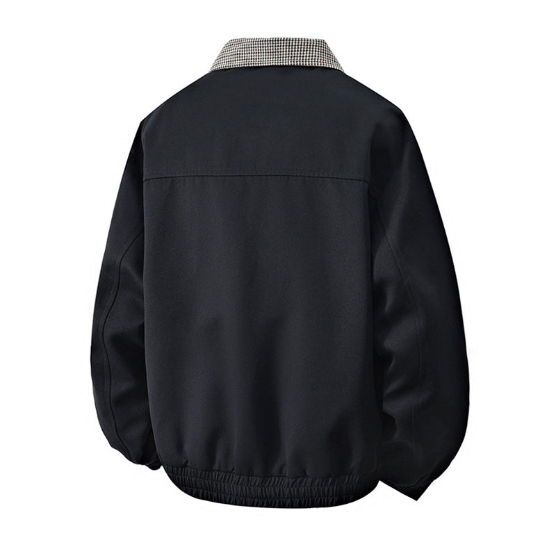 Kontrast-Farben Karo-Jacke Herren mit Klappenkragen | Utility-Stil | Neuheit Herbst/Winter
