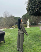 Mode Kapuzenpulli & Hose Set - Halbgeknöpft, Bequem & Oversized