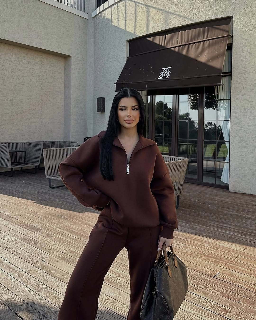Mode Kapuzenpulli & Hose Set - Halbgeknöpft, Bequem & Oversized