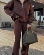 Mode Kapuzenpulli & Hose Set - Halbgeknöpft, Bequem & Oversized