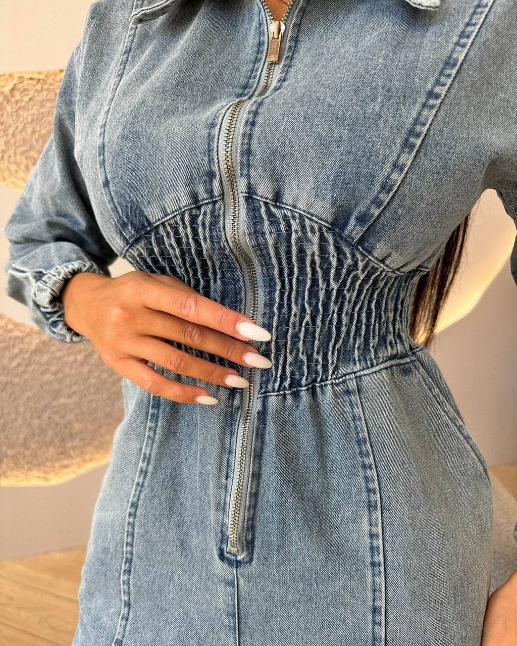 Retro-Denim Overall mit Taillenbetonung (Overall / Kombi)