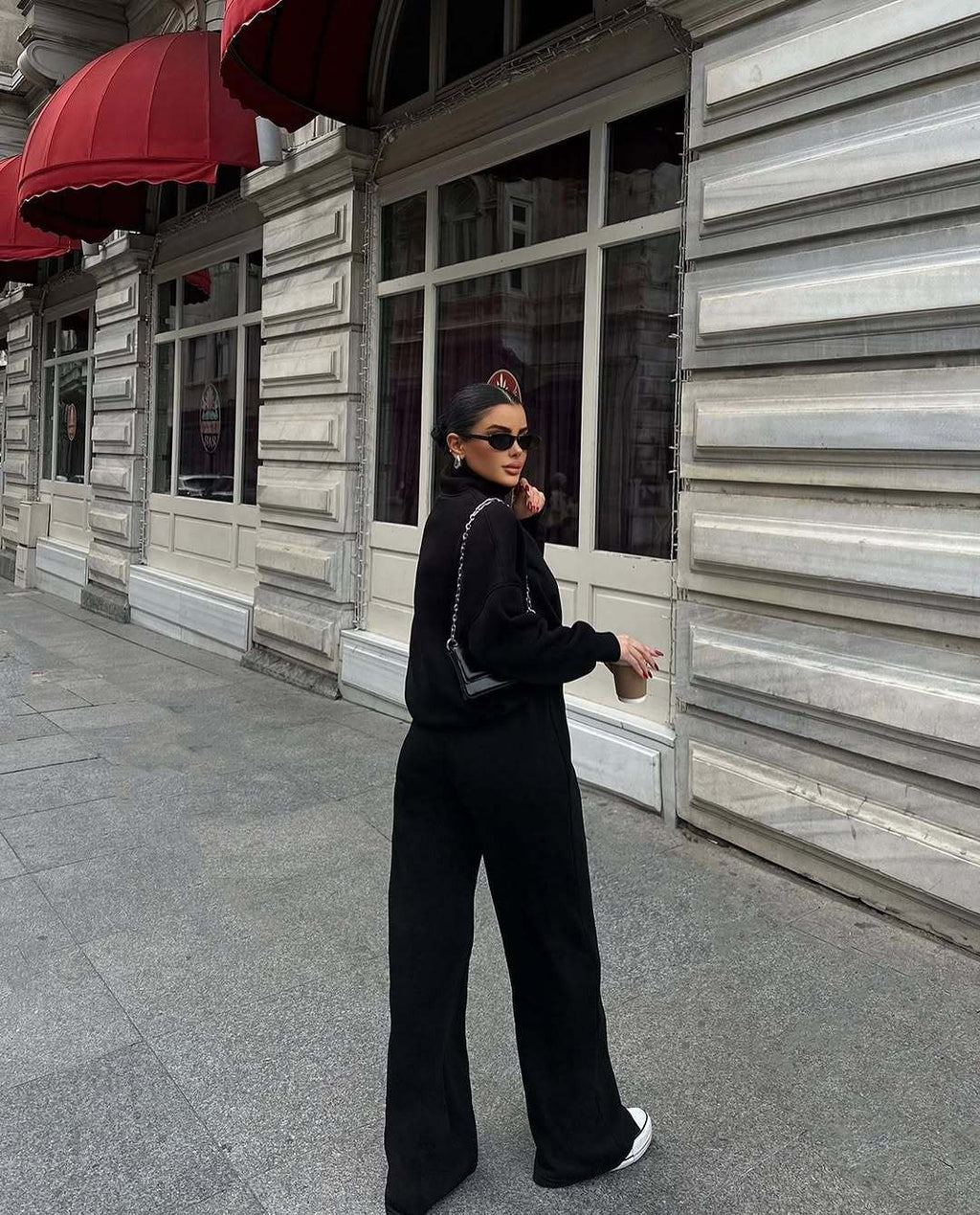 Mode Kapuzenpulli & Hose Set - Halbgeknöpft, Bequem & Oversized