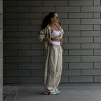 Farbkontrast-Sportset (Langarm-Jacket &amp; Weite Hose)