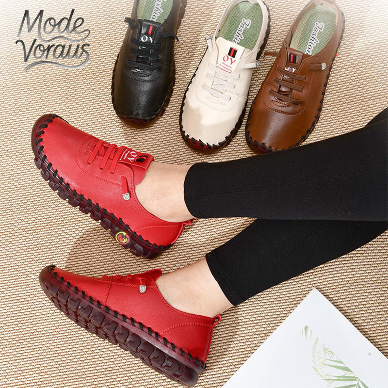 Mode-Voraus Bequeme Freizeit-Flachschuhe mit Handnaht und weicher Sohle