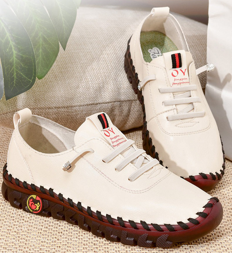 Mode-Voraus Bequeme Freizeit-Flachschuhe mit Handnaht und weicher Sohle