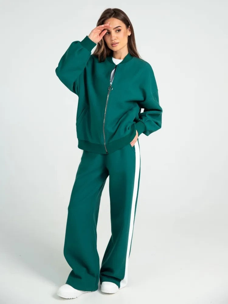 Sanfte Note - Freizeit-Sportset (Jacke + Weite Hose)