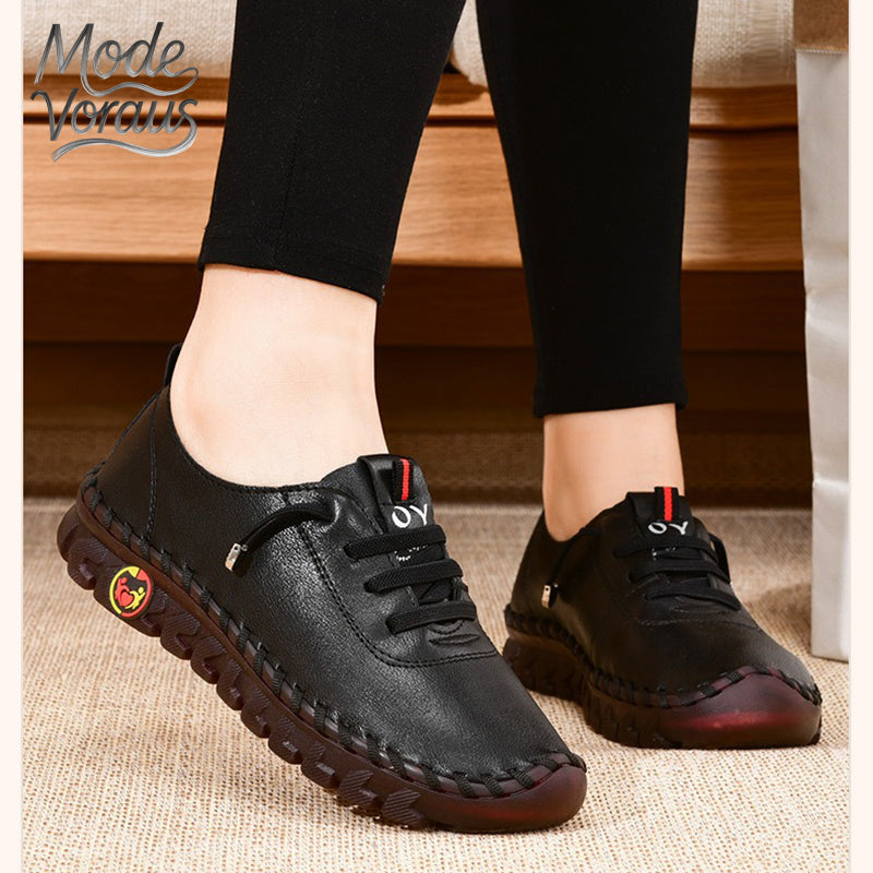 Mode-Voraus Bequeme Freizeit-Flachschuhe mit Handnaht und weicher Sohle