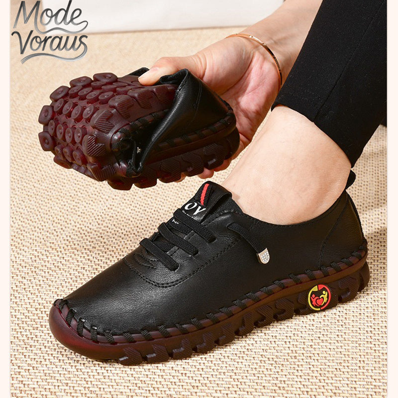 Mode-Voraus Bequeme Freizeit-Flachschuhe mit Handnaht und weicher Sohle