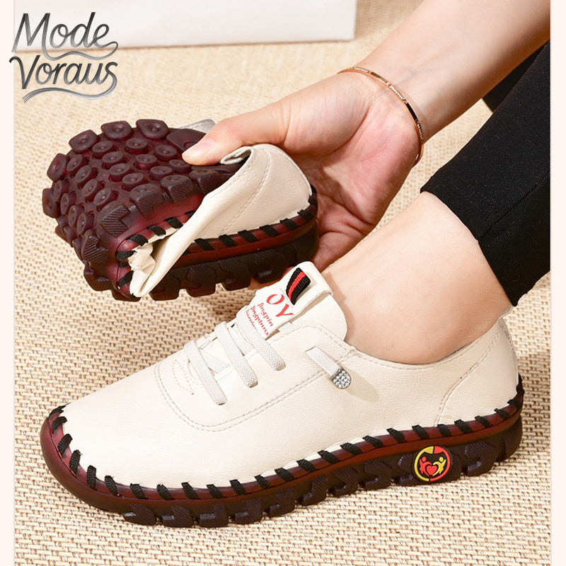 Mode-Voraus Bequeme Freizeit-Flachschuhe mit Handnaht und weicher Sohle